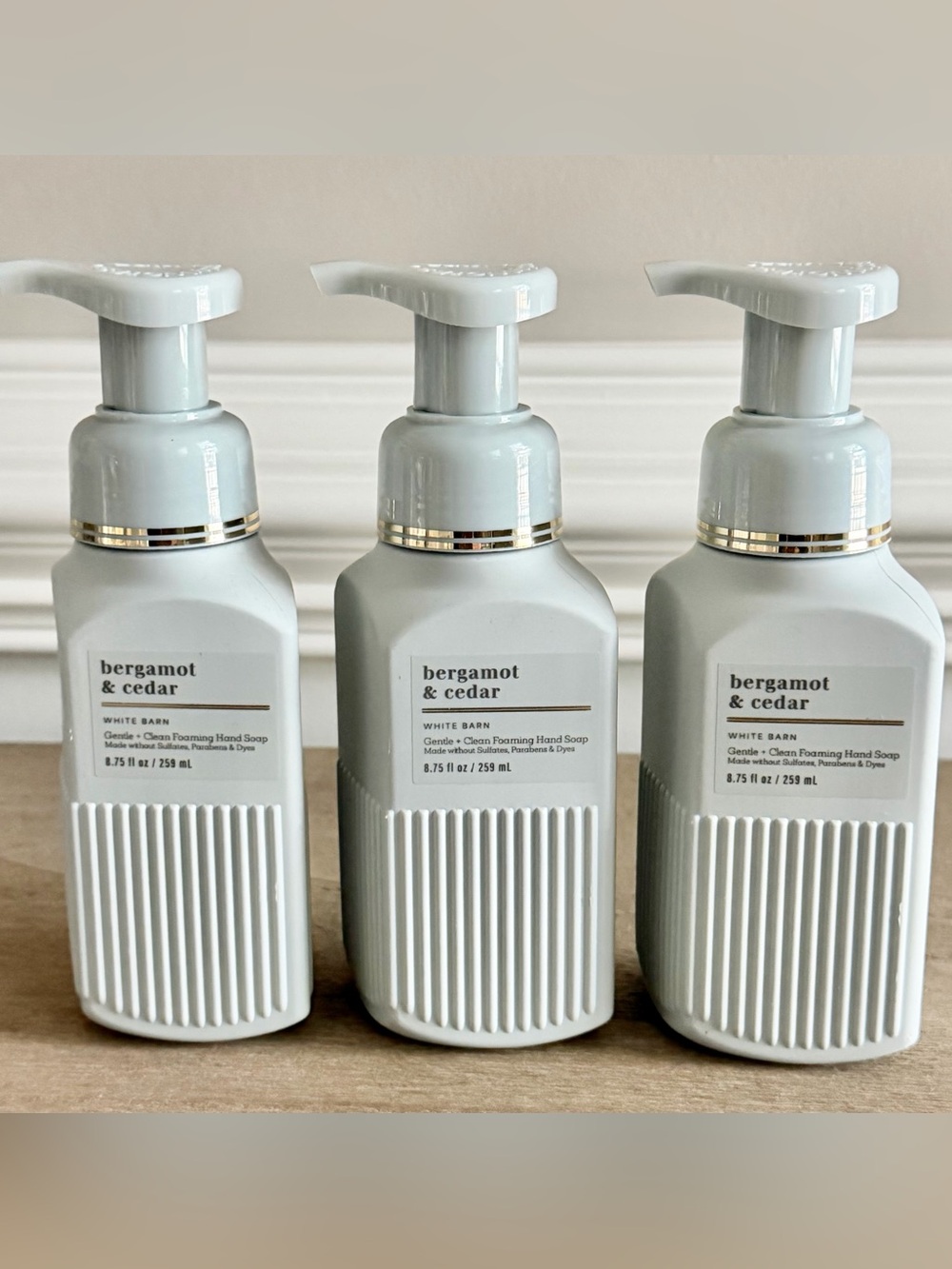NEW Discontinued Set of 3 Bergamot & Cedar Foaming Hand Soaps-Bath & Body Works